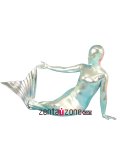 Silver Mermaid Shiny Metallic Zentai Suit Silver Mermaid Shiny Metallic Zentai Suit