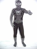Black White Stripe Spandex Lycra Spiderman Costume