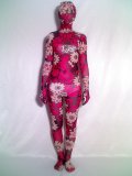 Sexy Velvet Floral Unisex Zentai Suit