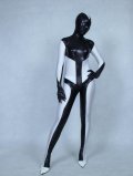 Black And White Metallic Shiny Zentai Suit