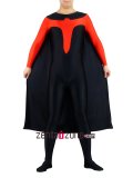 Black Red Spandex Lycra Batman 3 Robin Costume With Cape Black Red Spandex Lycra Batman 3 Robin Costume With Cape