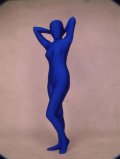 Blue Unicolor Spandex Lycra Zentai Suit