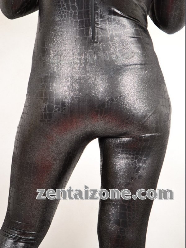 2011 New Style Black Snake Pattern Shiny Zentai Catsuit - Click Image to Close