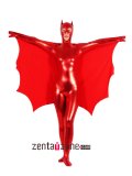 Red Shiny Metallic Bat Catsuit