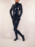 Dark Blue Shiny Metallic Catsuit