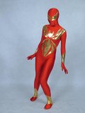 Red And Golden Spiderman Shiny Metallic Zentai Suit Red And Golden Spiderman Shiny Metallic Zentai Suit