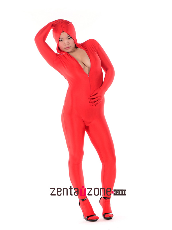 Sexy Lycra Spandex Zentai Catsuit With Front Zipper - Click Image to Close