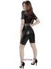 Nylon Black Metallic Lycra Bicycle Suit With Front Zip