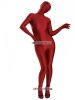 Nylon Lycra Crimson Zentai Bodysuit Black Mesh Eyes