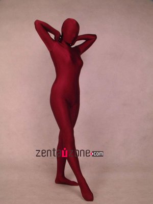 Crimson Unicolor Spandex Lycra Zentai Suit