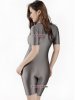 Nylon Dark Grey Spandex Bicycle Suit Front Zip