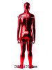 Red Shiny Metallic Zentai Suit With Open Face