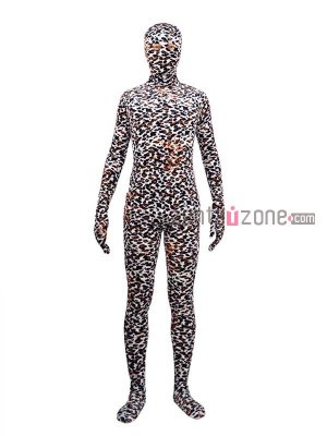 Leopard Pattern Velvet Full Body Suit
