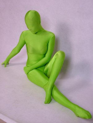 Unicolor Apple Green Spandex Lycra Zentai