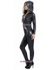 Nylon Spandex Metallic Stunning Catsuit With Big Hood