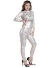 Nylon White Snake Metallic Spandex Catsuit