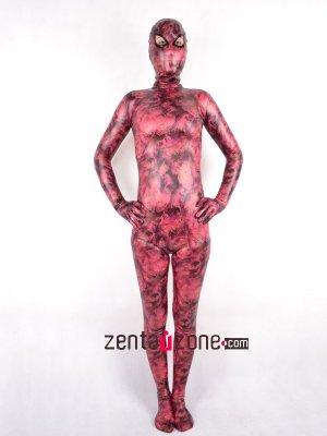 2014 Floral Pattern PU Metallic Zentai Suit