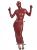 Pu Shiny Long Zentai Dresses With Open Eyes and Mouth