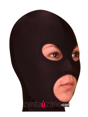 Black Lycra Spandex Hood With Eyes Mouth Open