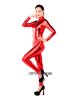 Sexy Red Shiny Metallic Lycra Catsuit