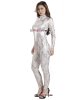 Nylon White Snake Metallic Spandex Catsuit