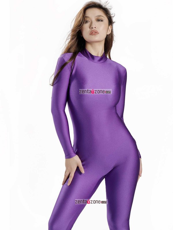 Nylon Purple Lycra Catsuit - Click Image to Close