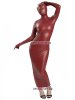 Pu Shiny Long Zentai Dresses With Open Eyes and Mouth