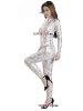 Nylon White Snake Metallic Spandex Catsuit