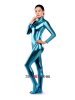 Lake Blue Shiny Metallic Body Catsuit