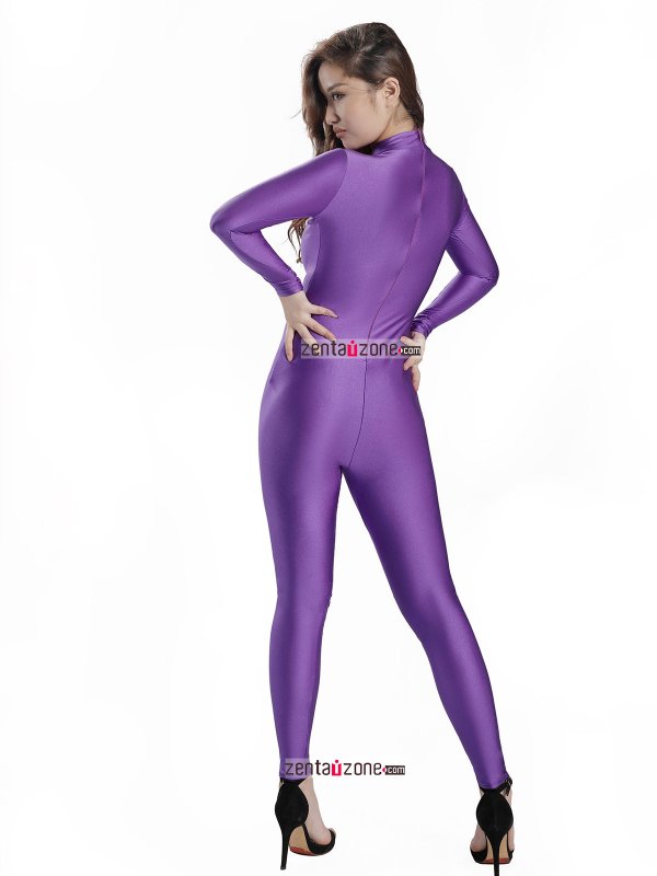 Nylon Purple Lycra Catsuit - Click Image to Close