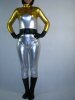 Silver Golden Shiny Metallic Super Hero Catsuit