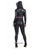 Nylon Spandex Metallic Stunning Catsuit With Big Hood