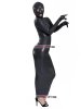 Nylon Shiny Black Zentai Dresses With Open eyes & mouth