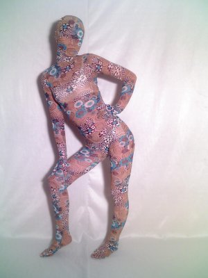 Sexy Unisex Velvet Floral Full Body Zentai Suit