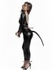 Pu Shiny Sexy Catsuit With Tail For Party Time