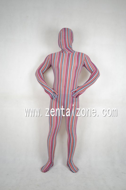 Multi-line Pattern Lycra Spandex Zentai Suit - Click Image to Close