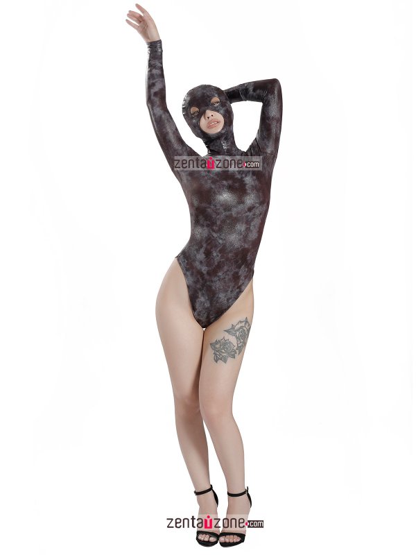 Nylon Metallic Pattern Sexy Spandex Leotard - Click Image to Close