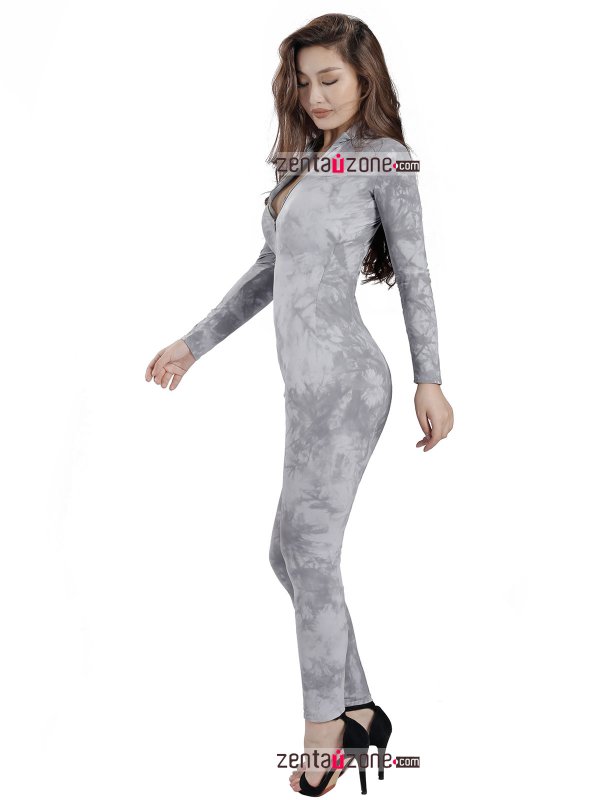 Nylon Print Pattern Lycra Catsuit - Click Image to Close