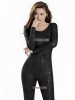 Nylon Black Metallic Spandex Catsuit