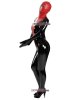 Pu Shiny Black And Red Zentai Bodysuit