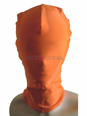 Orange Lycra Spandex Zentai Hood