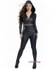 Nylon Spandex Metallic Stunning Catsuit With Big Hood