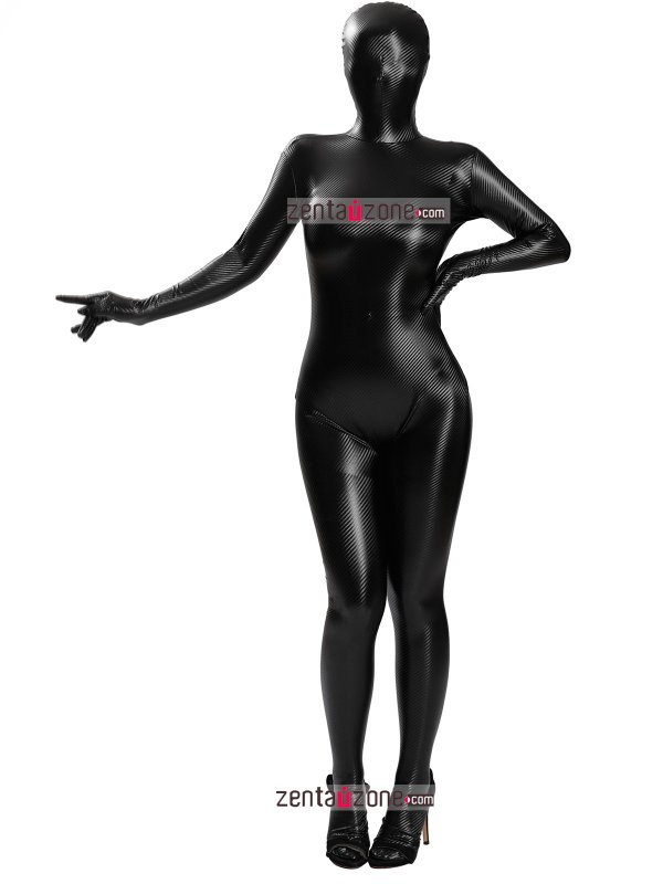 Pu Shiny Metallic Black Snake Zentai Suit - Click Image to Close