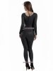 Nylon Black Metallic Spandex Catsuit