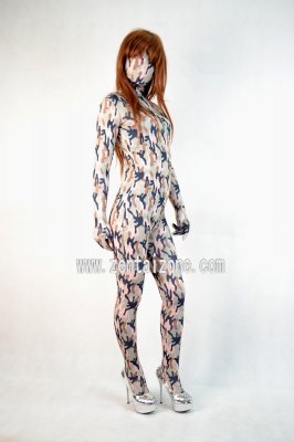 Spandex Lycra Abstract Pattern Full Bodysuit Zentai Catsuit