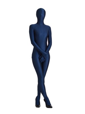 Unicolor Lycra Spandex Deep Blue Zentai Suit