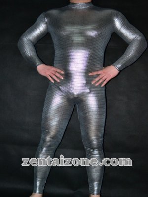 2011 New Style Silver Gray Shiny Zentai Suit