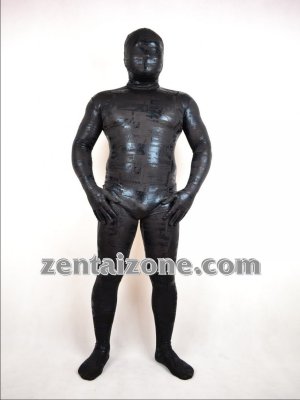 2011 Style Black News Paper Full Bodysuit Zentai