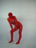 Red Transparent Lace Zentai Suit