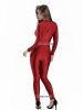 Nylon Crimson Spandex Catsuit Front Zip